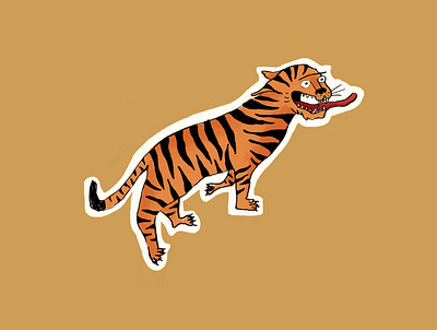 Tiger and tongue illustration