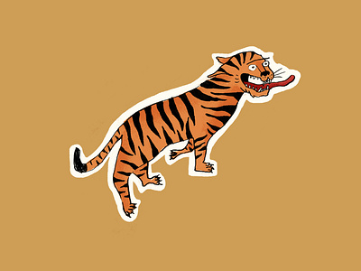 Tiger and tongue