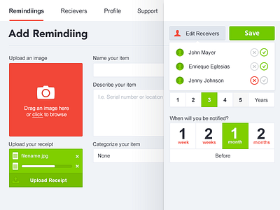 Remindiing - Add Remindiing create date loading new receivers redesign reminder remindiing upload