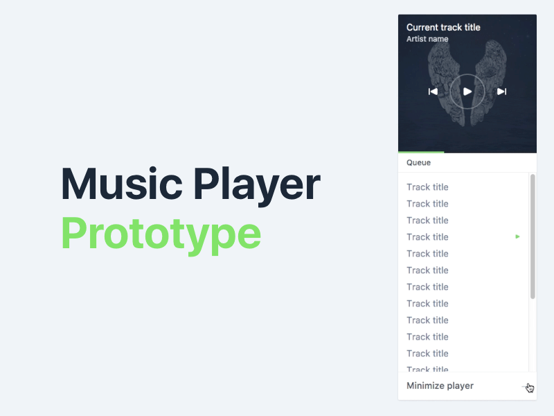 Music Player Prototype animation desktop interaction music player prototype web