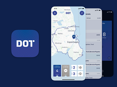 DOT – New ticket booking app app bike booking bus icon location map marker metro mobile route ticket train transportation zone