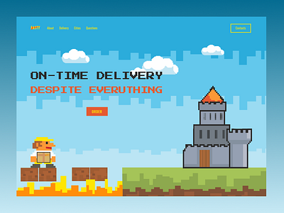 Delivery service in pixel art pixel pixel art ui ux web web design