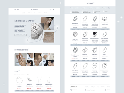 Concept for jewelry online store figma jewelry landing mobile online shop ui ux uxui web design