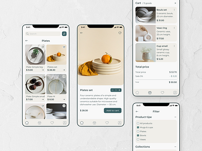 Organicum ceramics mobile app app application ios ui ux web web design