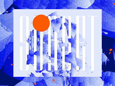 Sunset abstract blue experiment graphicdesign illustrator orange photoshop typography