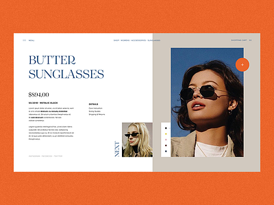 Product Details design ecommerce editorial fashion fashion ui shopping sunglasses ui ui design ux website