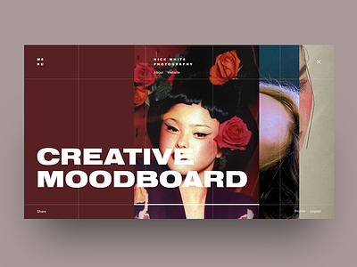 Moodboard Concept bold daily ui editorial fashion interaction red ui website