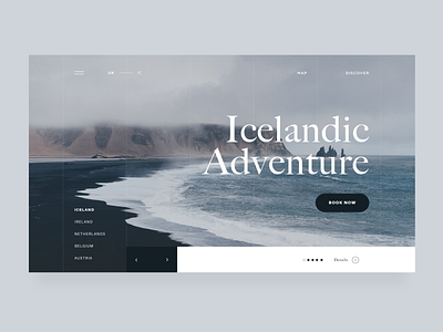 take me back to iceland ❄️ adventure blue cool daily ui editorial iceland interaction design minimal travel travel app ui web gl website