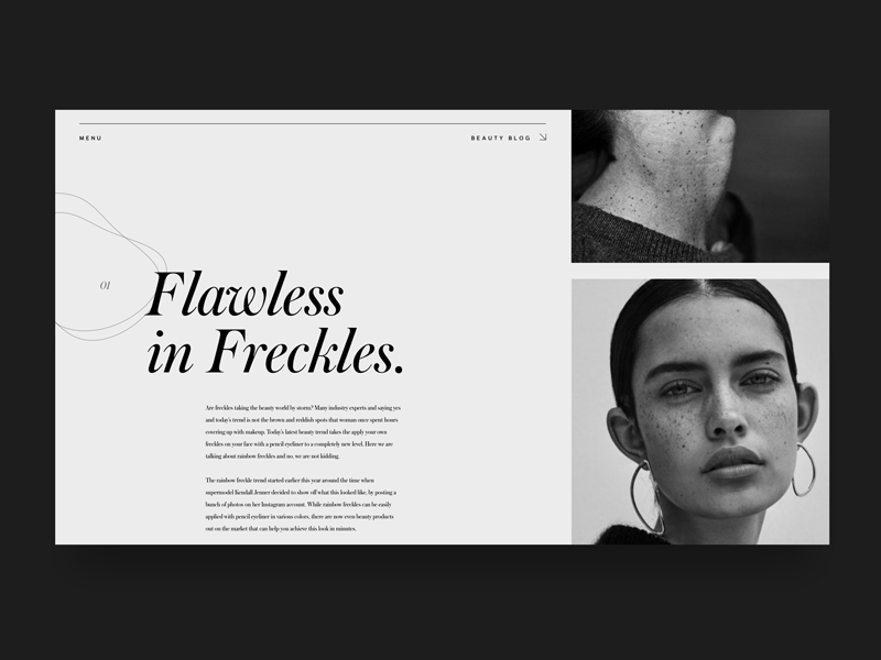 Layout & Type Explorations basic beauty black and white branding daily ui design editorial fashion make up minimal organic serif shopping style typography ui website