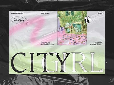 City Girl 3d acidgraphics animation cinema4d editorial experiment fashion green pink type typography ui vapor website weird