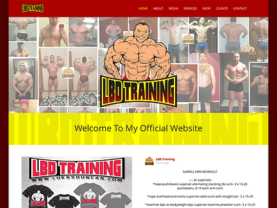 Bodybuilder Lukas Duncan css custom wordpress website html wordpress
