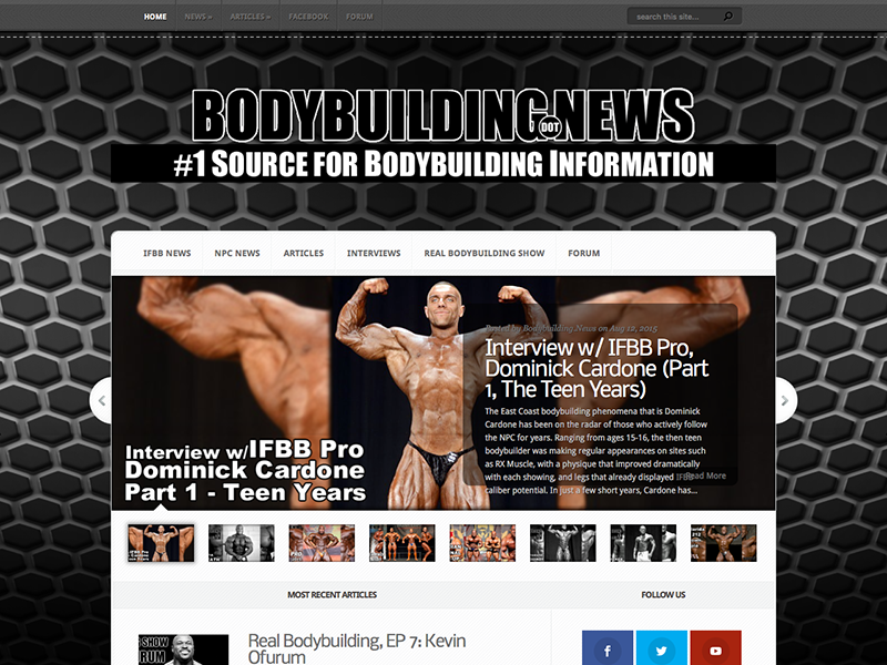 Bodybuilding.News by Ryan Pietras on Dribbble