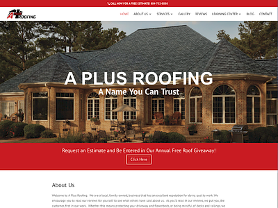 A Plus Roofing css custom wordpress website html wordpress