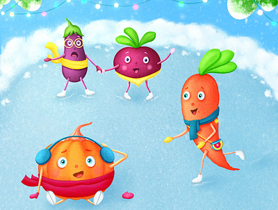 Frozen vegetables)) 2d characterdesign childrenbookart digitalart illustration kidlitart kidlitillustration