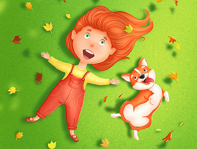 Ellie and her friend Chestnut 2d characterdesign childrenbookart digitalart illustration illustrator kidlitart