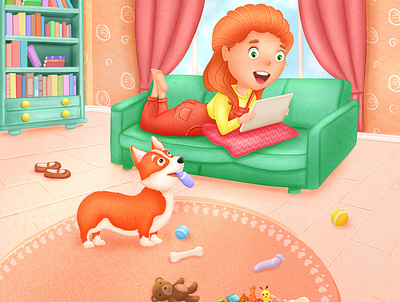 Ellie and her friend Chestnut 2d characterdesign childrenbookart digitalart illustration illustrator kidlitart