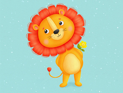 Lion 2d characterdesign childrenbookart digitalart illustration illustrator kidlitart