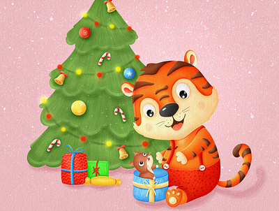 Tiger 2d characterdesign childrenbookart digitalart illustration illustrator kidlitart