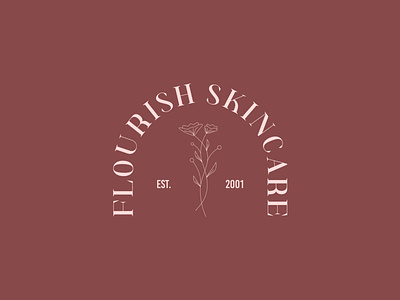 Flourish skincare classic logo design