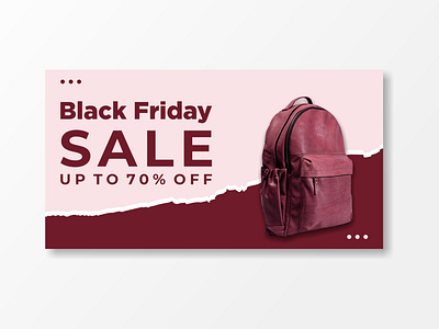 Maroon Black Friday Sale Banner for Bag Product bag banner promotional sale