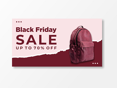 Maroon Black Friday Sale Banner for Bag Product