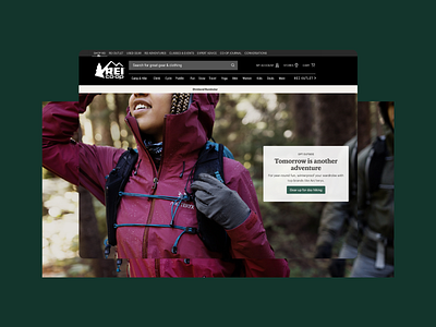 REI Winter Hiking Homepage Desktop Design