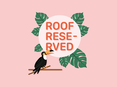 "Roof Reserved" flyer for a wedding party