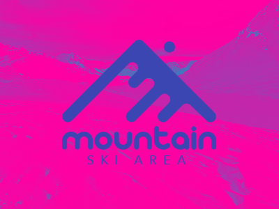 Mountain 80s funky mountain pink purple retro ski snowboard