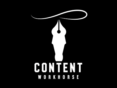 Content Workhorse Logo animal black content design fountain pen horse logo pen workhorse