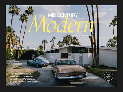 Mid-Century Modern - Web Layout architecture article blog cover layout magazine mid century typography ui web design website