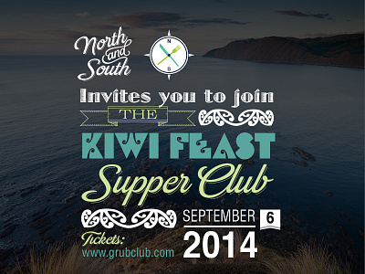 North & South Kiwi Feast flier design flyer poster