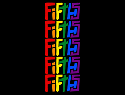 Pride Fifths hand lettering lgbtq minimalist pride rainbow typography