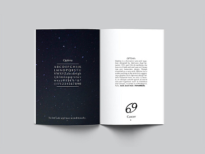 The Most Suitable Typeface for You Zodiac Sign book booklet spread typeface zodiac