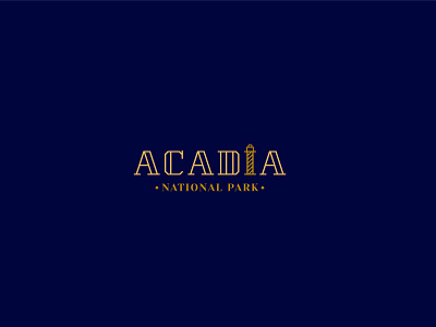 Acadia National Park branding icon illustration lighthouse logo minimal national park