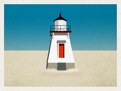 Lighthouse 2d beach design illustration illustrator lighthouse logo ocean sand vector