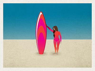 Surfergirl 2d beach bluesky design girl illustration illustrator logo sand surf surfboard surfer surfergirl vector