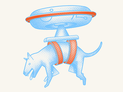 Dronedog czech dog drone editorial illustration vector