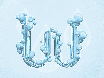 W is for Water abcd bridge czech flow illustrator letters lines style transport typography vector water