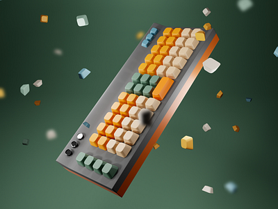 Keyboard illustration. Blender practice 3d branding color color palette graphic design illustration keyboard model ui web design