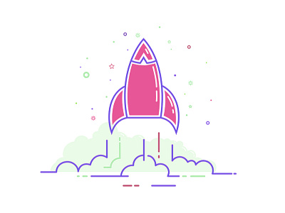Upgrade Rocket color design drawing graphics icon illustration launch logo rocket space upgrade vector