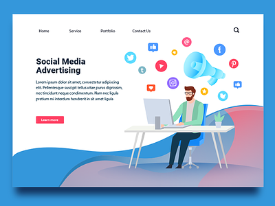 Social Media Marketing advertisement concept graphic design illustration social media marketing uiux