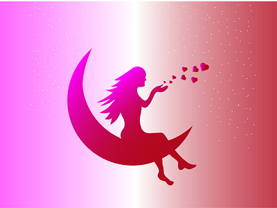 Moon Princess artwork concept art girl graphic design illustratrion love moon vector art