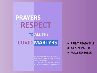 COVID MARTYRS TYPOGRAPHIC POSTER banners business covid graphic design illustration poster design typography vector art