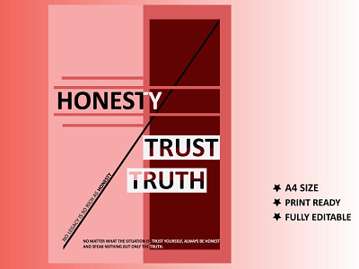 Honesty Themed Poster Design banners business cards graphic design honesty llustration poster truth typography vector art