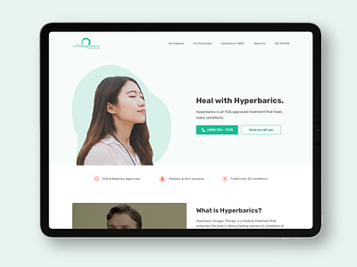 First Fold of the Landing Page for Bay Area Hyperbarics branding landing page redesign ui uiux website
