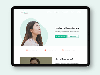 First Fold of the Landing Page for Bay Area Hyperbarics