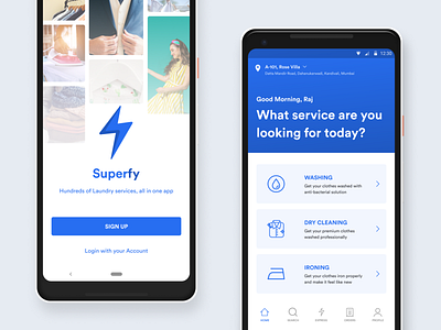 Superfy - The All in One Laundry App app application challenge concept design figma laundry laundry app service ui uiux user experience userinterface ux