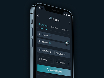 Flight Booking App - Dark