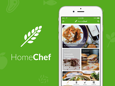 Conceptual App - HomeChef cooking mobile app payment recipe ui user interface ux