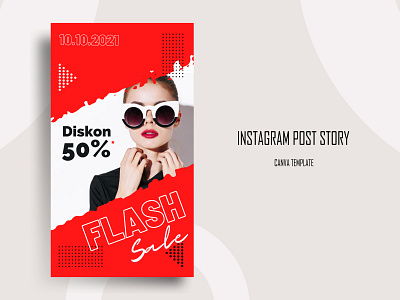 Flash Sale Instagram Post Story Canva Template